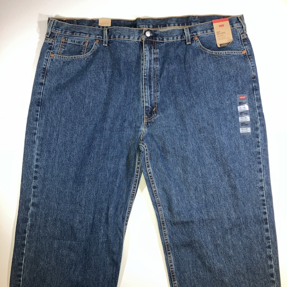 NWT Levi's 550 Jeans Mens 52x30 Big Tall Relaxed Fit Blue Denim 100% Cotton